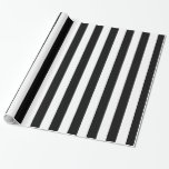 Black and White Solid Stripes Wrapping Paper<br><div class="desc">A wrapping paper featuring a modern black and white sleek stripe pattern.</div>