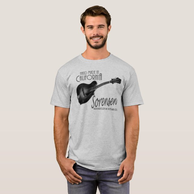 Black and White Sorensen VX mandolin tee (Front Full)