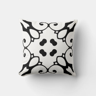 black and white spanish tile pillow
