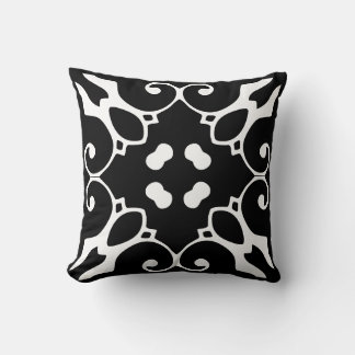 black and white spanish tile pillow