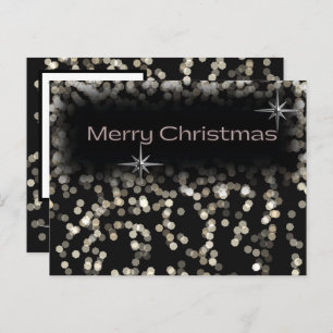 Black and White sparkly stars Merry Christmas  Invitation Postcard