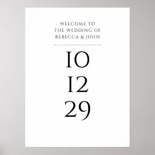 Black And White Special Date Wedding Welcome Sign
