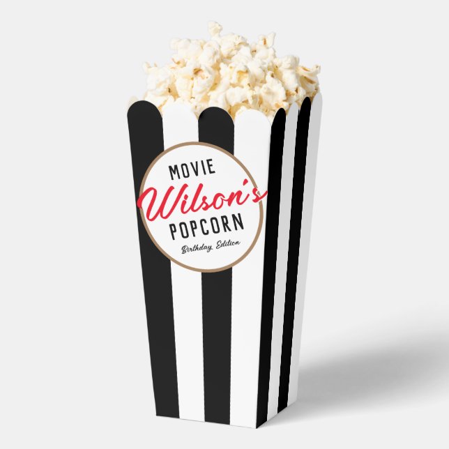Black and White Special Event Movie Night Popcorn Favour Box (Popped)