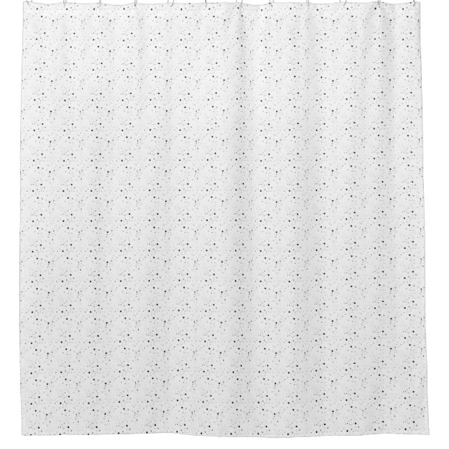 Black and White Speckled Spotted Shower Curtain (Front)