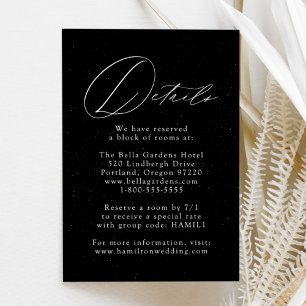 Black and White Speckled Wedding Details Enclosure Card