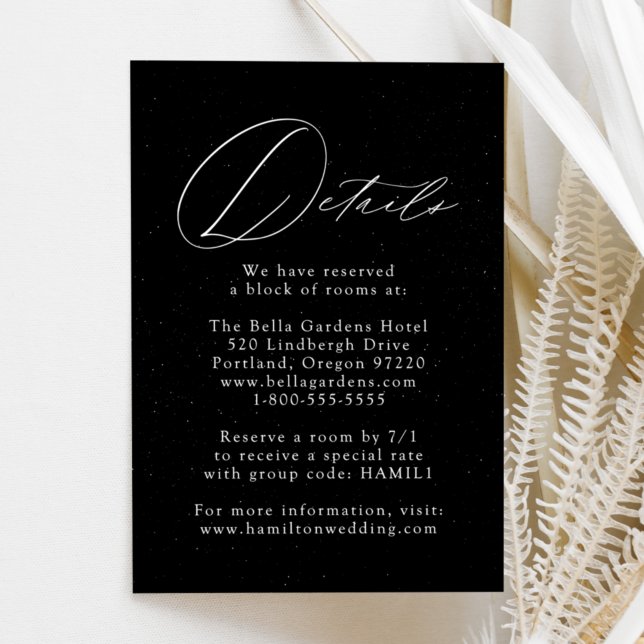 Black and White Speckled Wedding Details Enclosure Card (Creator Uploaded)