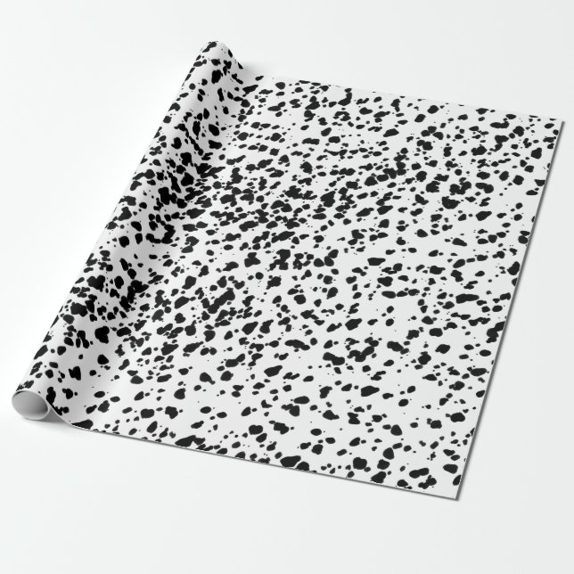 Black and White Speckles Wrapping Paper (Unrolled)