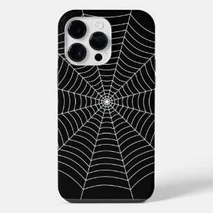 Black and White spider web Halloween pattern iPhone 14 Pro Max Case