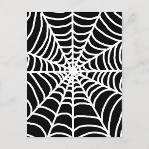 Black and white spider web postcard