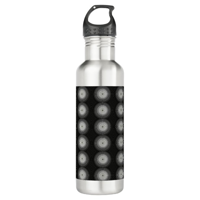 Black And White Spiral 710 Ml Water Bottle (Front)