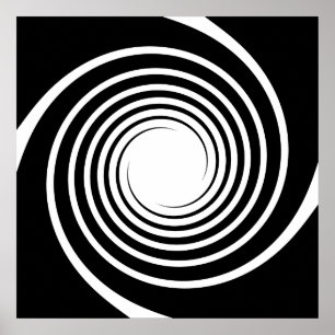 Black and White Spiral Design. Poster