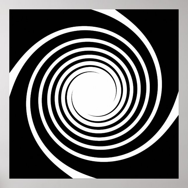 Black and White Spiral Design. Poster (Front)