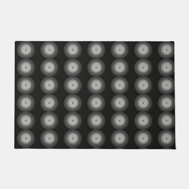 Black And White Spiral Doormat (Front)
