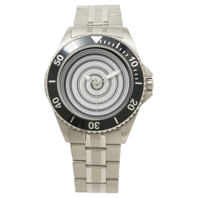 Black And White Spiral eWatch Watch (Front)