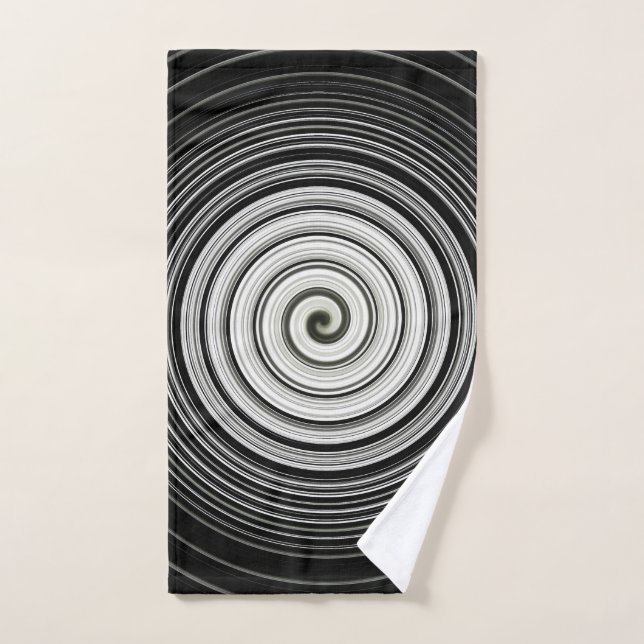 Black and white spiral hand towel (Hand Towel)
