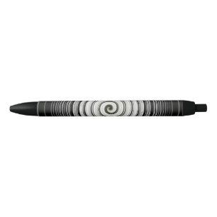 Black and white spiral ink pen