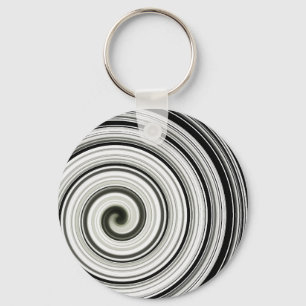Black and white spiral key ring