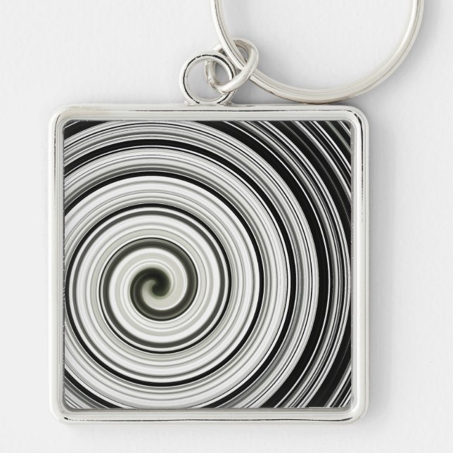 Black and white spiral key ring (Front)