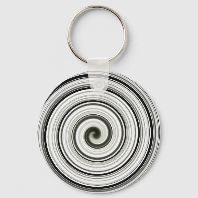Black and white spiral   key ring (Front)