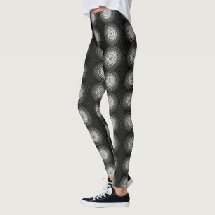 Black And White Spiral Leggings