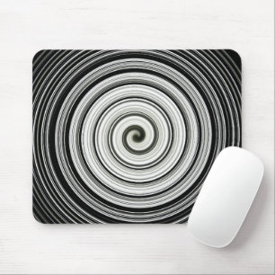 Black And White Spiral Mouse Pad
