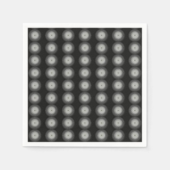 Black And White Spiral Napkin (Front)