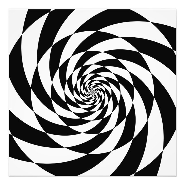 Black and White Spiral Photo Print (Front)