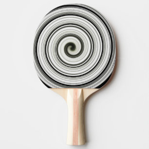 Black and white spiral ping pong paddle