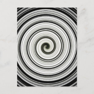 Black and white spiral postcard