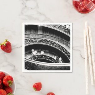 Black and White Spiral Staircase Napkin