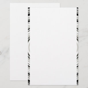 Black And White Spiral Stationery