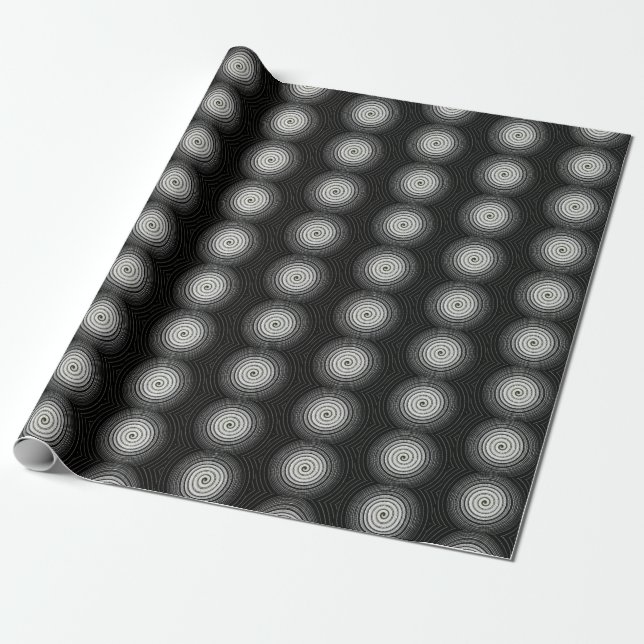 Black And White Spiral Wrapping Paper (Unrolled)