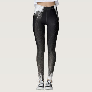 Black and White Splash Abstract Leggings