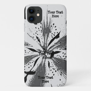 black and white splashes abstract street art style iPhone 11 case