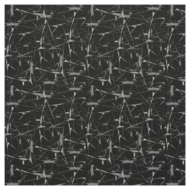 Black and White Splatter Abstract Print Fabric (Swatch)