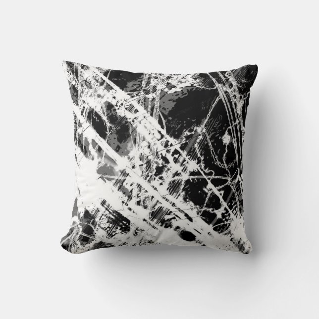 Black and White Splatter Cushion (Front)