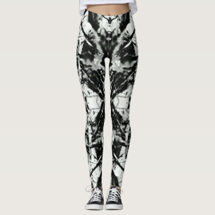 Black and White Splatter Rorschach  Leggings