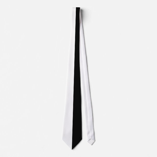 Black and White Split Colour Tie (Front)