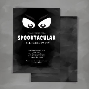 Black and White Spooktacular Halloween Party Invitation