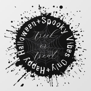 Black and White Spooky Trick or Treat Halloween