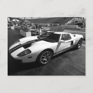 Black and White Sports Car Postcard