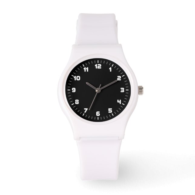 Black and White Sports Watch (Front)