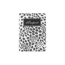 Black and White Spot Animal Print Passport Holder