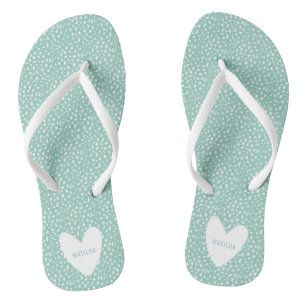 Black and white spot with heart personalized thongs