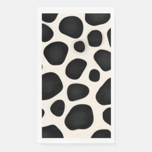 Black and white spots cow print napkin