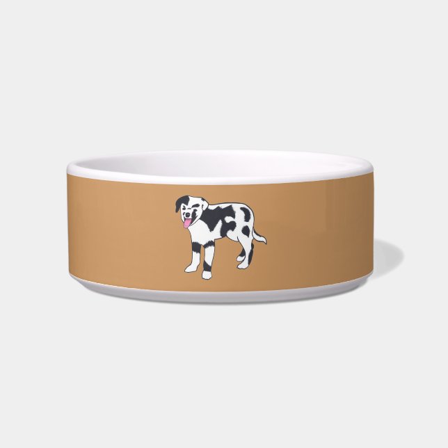 Black and White Spotted Dog Pet Bowls (Front)