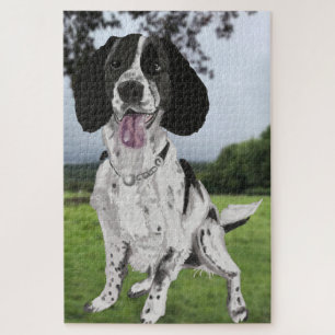Black and White Springer Spaniel Jigsaw Puzzle