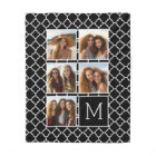 Black and White Square 5 Photo Collage Monogram