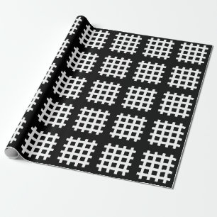 black and white square pattern wrapping paper