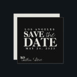 Black and white square save the date<br><div class="desc">Introducing our sleek and sophisticated black and white square Save the Date cards, designed to make a modern and timeless statement for your upcoming wedding. Our black and white square Save the Date cards feature a clean and minimalist design, combining the classic elegance of black and white with a contemporary...</div>